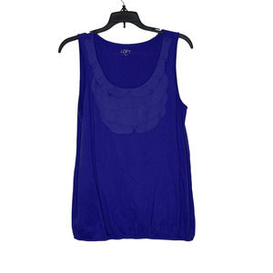 Ann Taylor Loft Purple Layered Tank Top Size‎ Medium Purple Cotton Womens